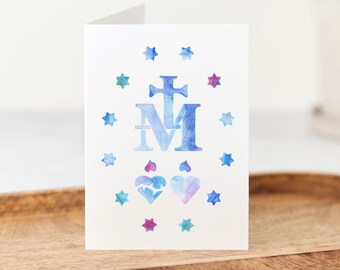 Miraculous Medal Note Cards, Blessed Virgin Mary, Catholic Stationery, Catholic Cards, Immaculate Heart of Mary Religious Notecards