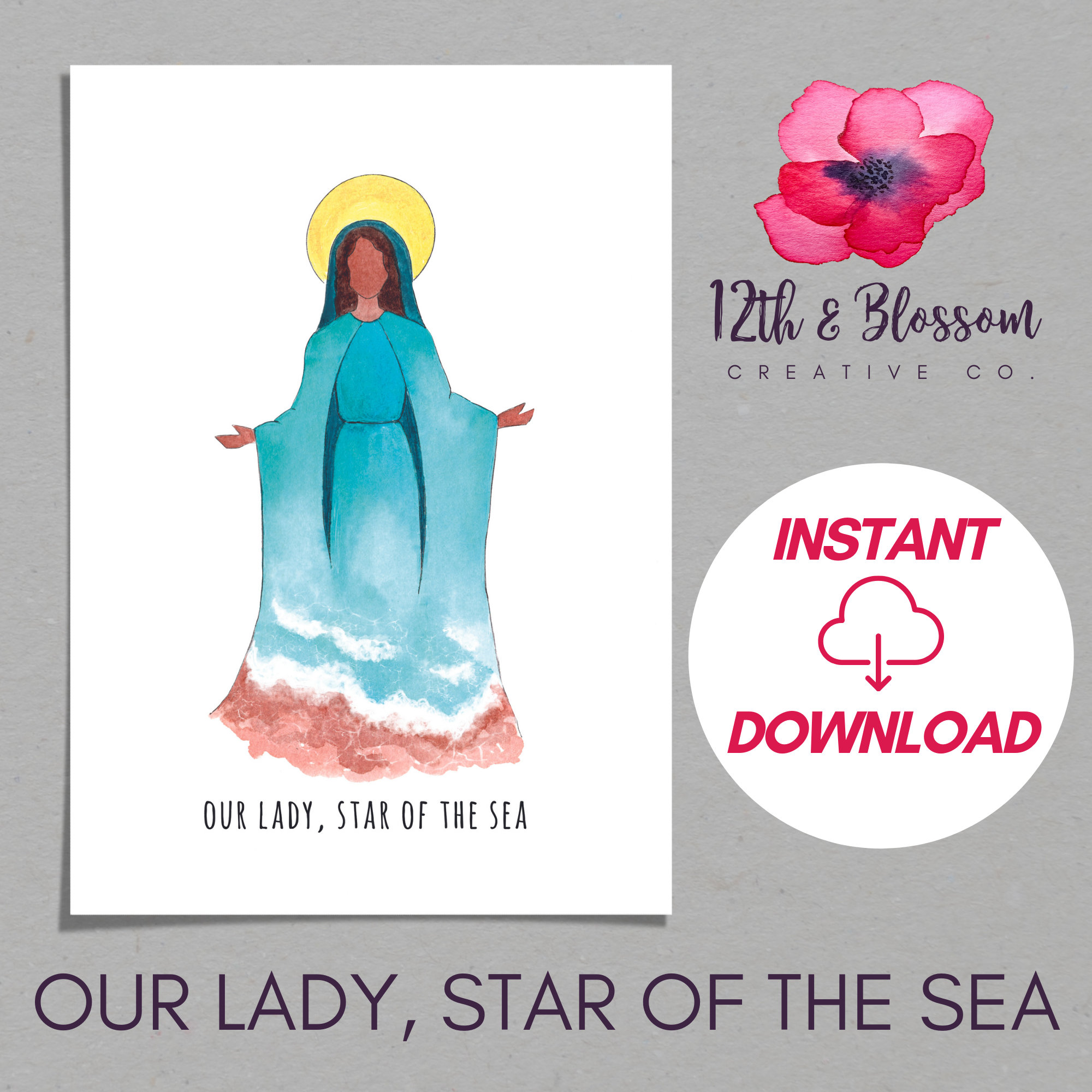 Our Lady Star of the Sea Instant Download Art Print, Stella Maris ...
