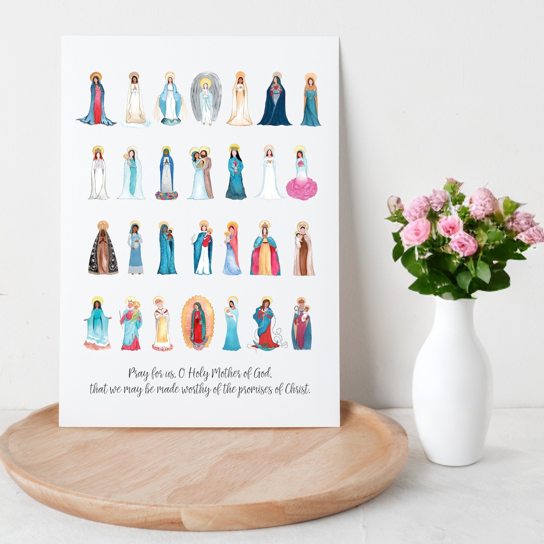 Titles of Mary 5x7 Art Print | Catholic Wall Art, Our Lady of Guadalupe ...