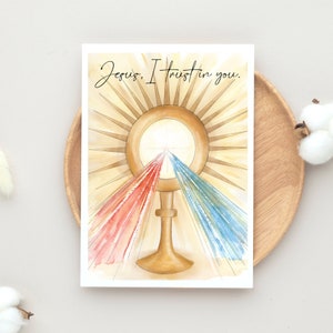 Divine Mercy Catholic Art Print, Jesus I Trust In You Art, Divine Mercy Wall Art, Watercolor Catholic Art, Catholic Watercolor Divine Mercy