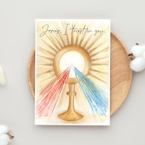 Divine Mercy Digital Download, Jesus I Trust In You Printable Art, Catholic Art Print, Divine Mercy Sunday, Catholic Printable Art