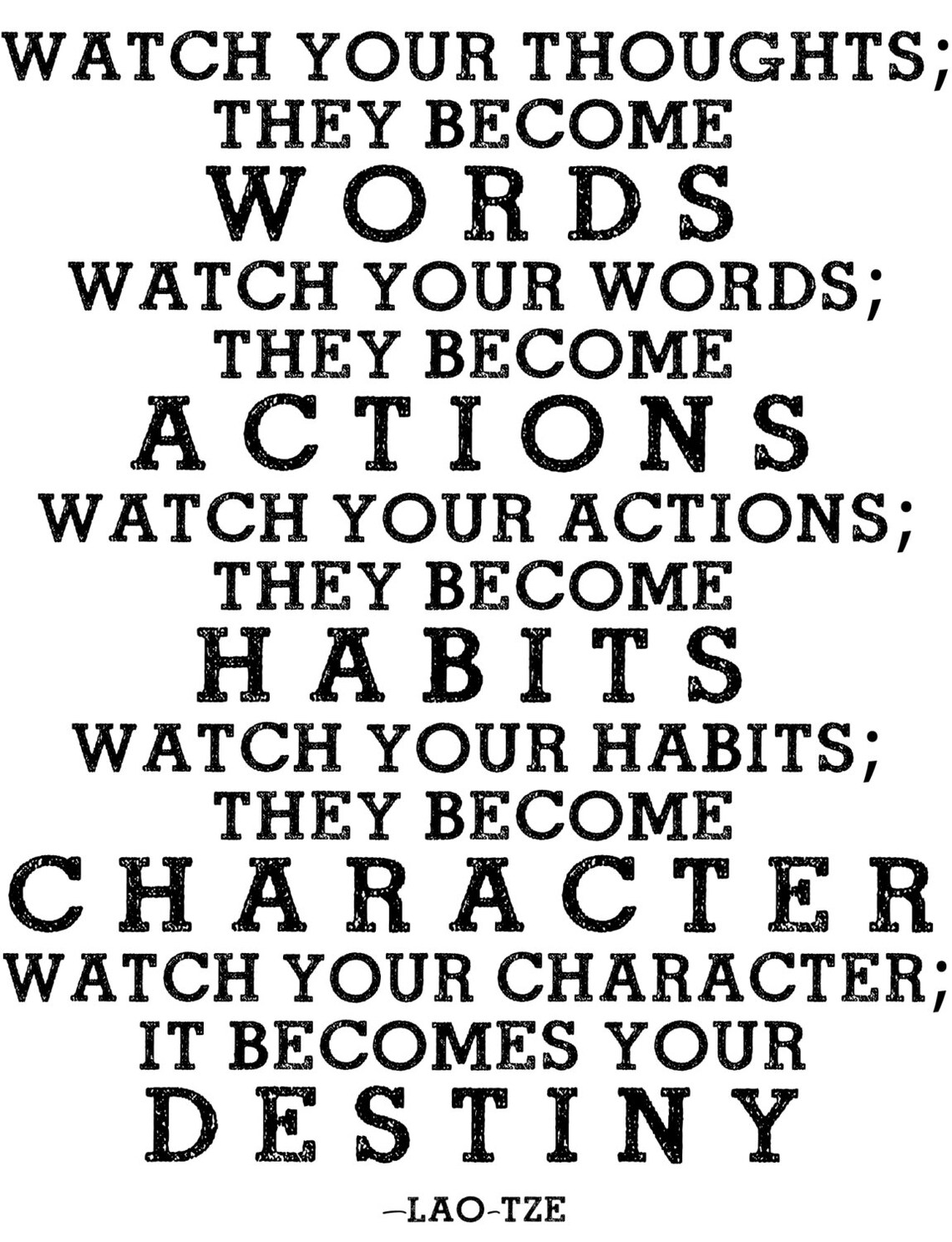Poster Print Watch Your Thoughts Quote | Etsy