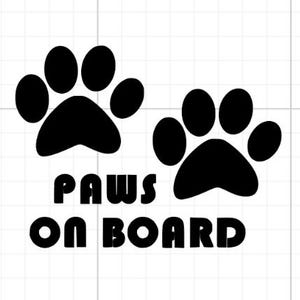 Paws on board decal