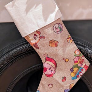 Kirby Christmas burlap stocking