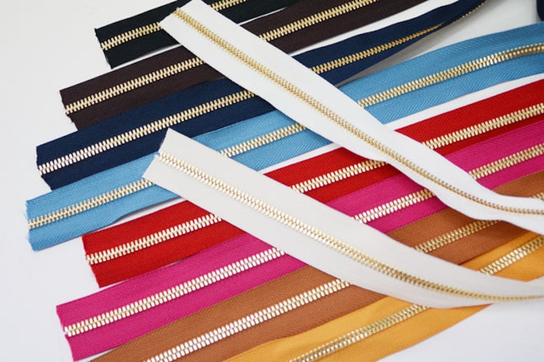 YKK Zipper gold No.5 1m Two Way Gold Color brass Etsy