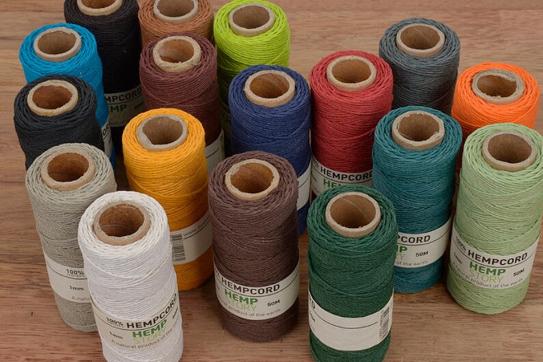 Hemp Cord 1.0mm Solid waxed Twine Color High Quality Hemp Etsy