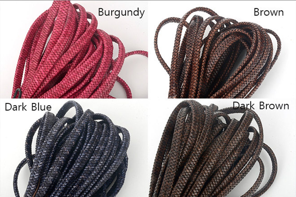 Oval Cord 12mm0.47inchtwisted Meshgenuine Leather Etsy