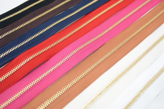 YKK Gold Brass Zipper No.3 - Leather Craft Supply (1m)