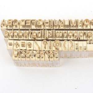 Medium Size-Individual hot stamp (initials) Font:M-Gothic, (Capital, lowercase, numbers and special symbols) Craft tools MLT-P0000BNN