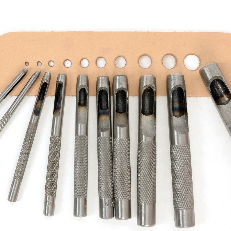 110mm steel hole punch set 10 kinds sizeleather toolhole Etsy