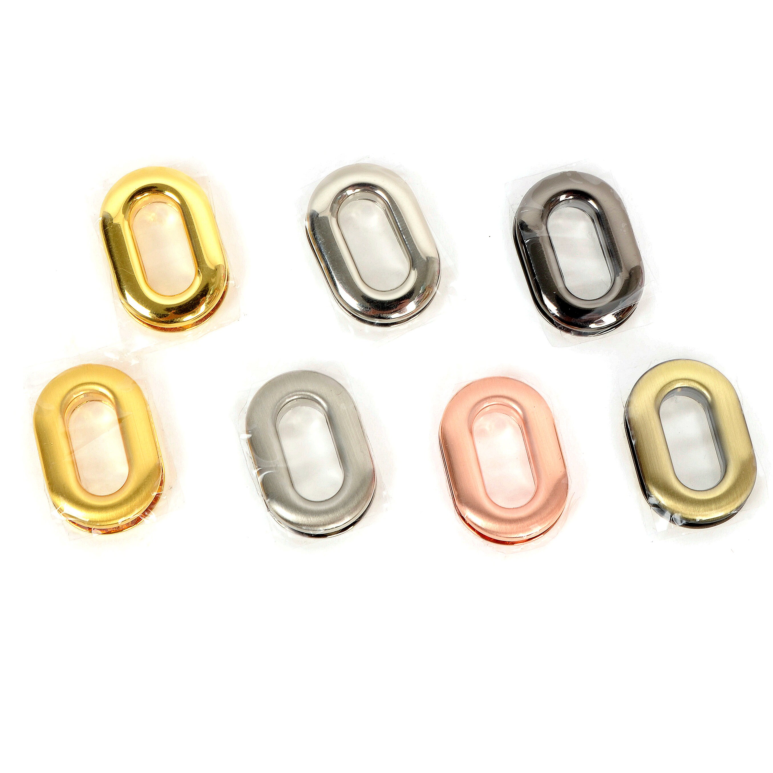 Metal eyelets, Oval-shaped, 44mm x 18mm (inner) Antique Brass JCD44-AB 10  sets (Odd-lot)