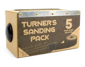 Turner's Sanding Pack. 5 kinds of grit abrasives. The Sander on Hard paper box, sand paper, leather craft tools MLT-P0000CQT