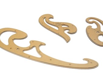 Gabarit d'artisanat en cuir 3-en-1 de style français : outil de dessin de cercle