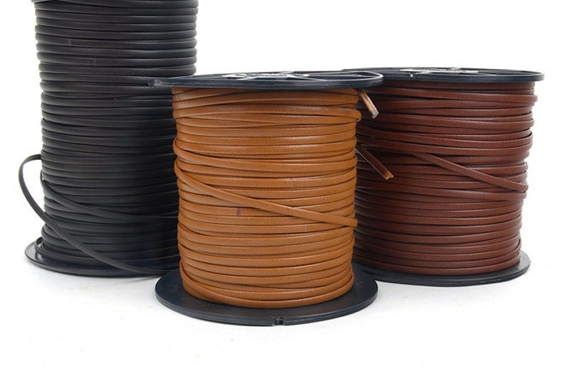 Flat Cord 3mm0.12inch Genuine leather 10m10.9yd staight | Etsy