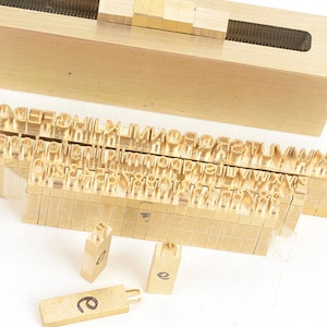Small Size-Individual hot stamp (initials) Font:M-Gothic, (Capital, lowercase, numbers and special symbols) Craft tools MLT- P00000WE