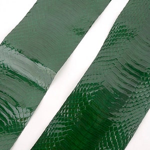 Piel de serpiente de agua verde oscuro (cuero auténtico) para encuadernación, diarios, bolsos, puños y tacones - MLT - P0000BNL