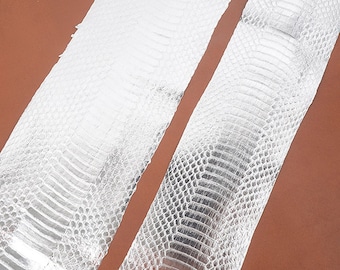 Grossy Silver -  Water Snake Skin (Genuine leather) for Bookbinding, Journaling, Purses, Cuffs, Heels-MLT-P0000BNM