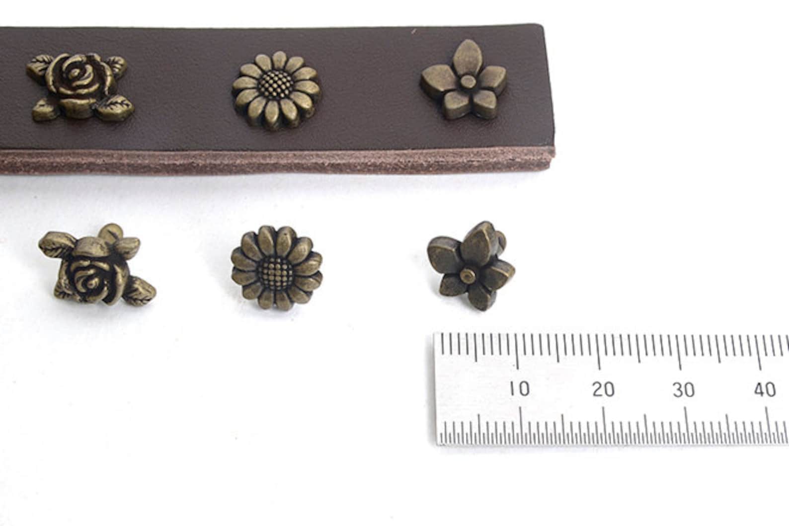 High Quality Spring Flower Rivet and Metal Studs 10ea Anti Etsy