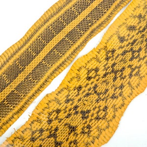 Piel de serpiente de agua (cuero genuino) color amarillo natural bruto para encuadernación, diarios, bolsos, puños y tacones - MLT-P0000BHQ