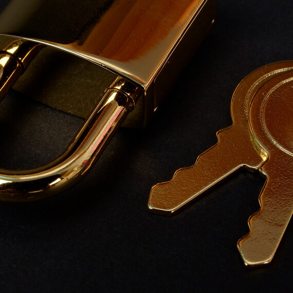 Mini Padlock With Key: Gold, Silver, Black Zinc Alloy Lock - Etsy