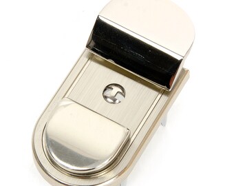 AMIET Key Lock: Silver Matte Zinc Alloy Bag Buckle (26mm x 55mm)