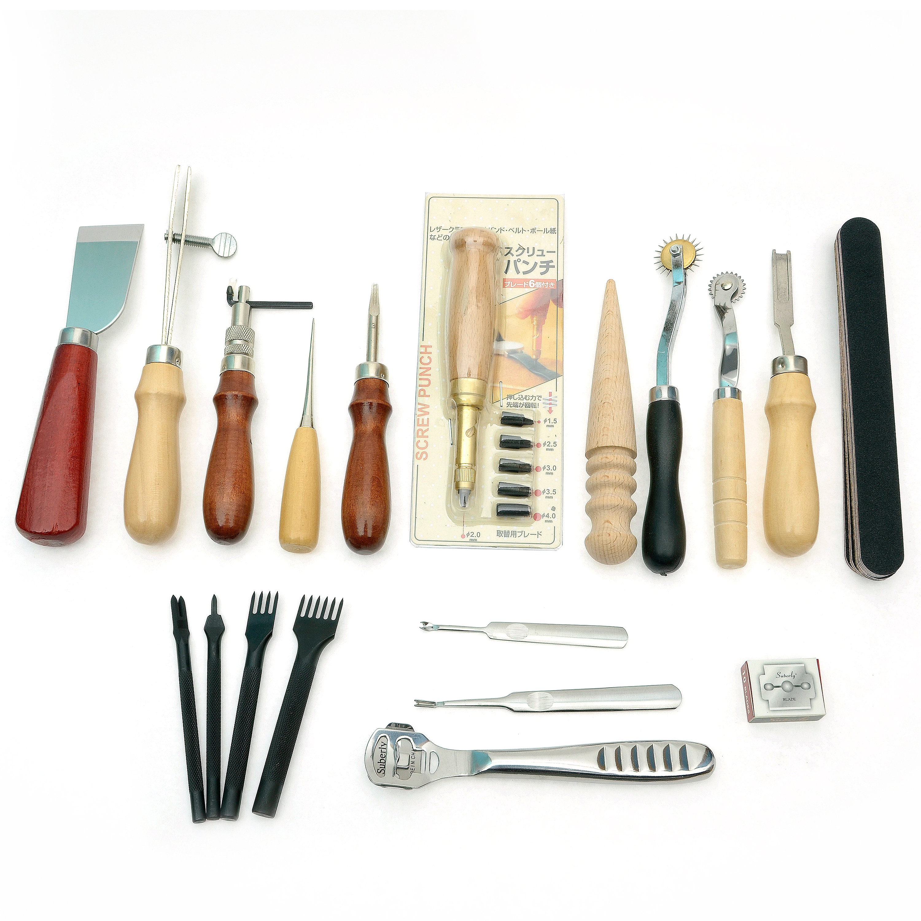 Leathercraft Working Tools Kit, Leather Craft Stamping Tools with Cutting  Mat, Stitching Groover, Prong Punch, Snaps, Rivets Kit and Professional  Stitching Sewing Tools for DIY Leathercraft