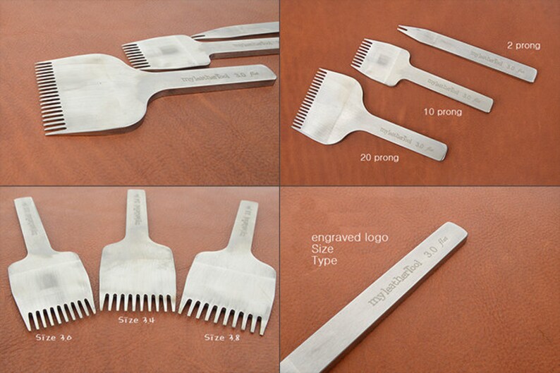 3mm4.2mm Leather Stitching Flat Prong Chisel Set Free Etsy