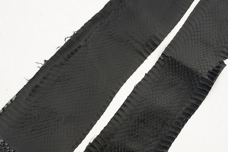 Grossy Black Water Snake Skin genuine Leather for - Etsy