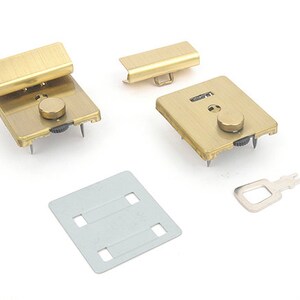 Gold Flip Lock With Key: Bag Clasp Hardware (35mm X 40mm) - Etsy