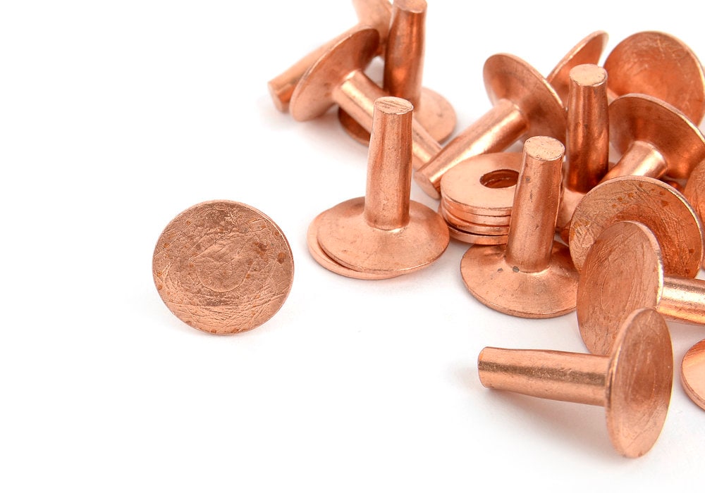 20 Piece #9 Solid Copper Rivets And Burrs 5/8-3/4-1 and 1-1/4 - Hill  Leather Company