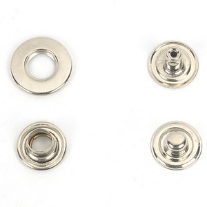 15mm(diameter) Hole Snap (rivet) and brass metal Studs, Anti-rust,Made in Korea,(10 Set=40 Pieces)making asscessories-MLT-P0000BIS