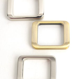 20/25 mm スクエアリング（内径）、スクエアリング、カラー：ゴールド、シルバー、シルバーマット、アンティークマット - レザークラフトツール MLT-P0000BAE