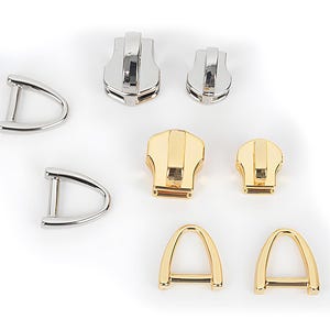 YKK Zipper Slider with Triangular Ring: Gold or Silver, Size 3/5 (10pcs)