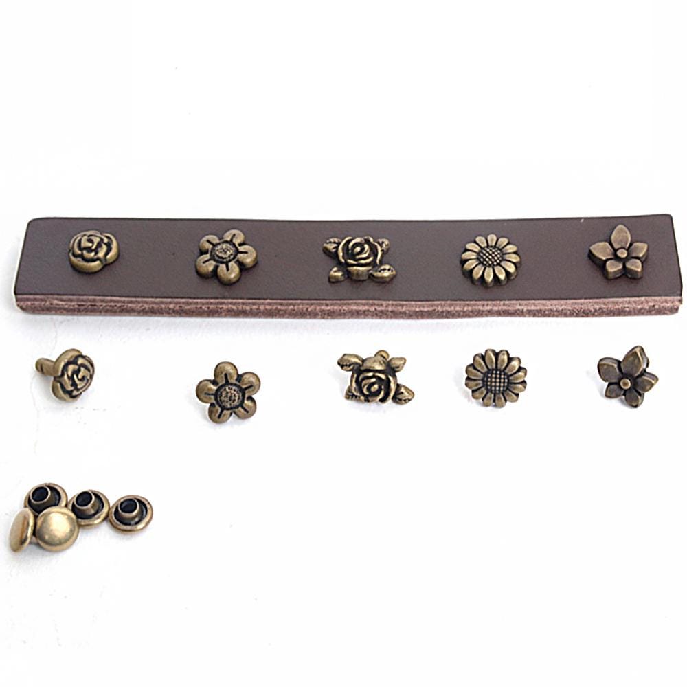 Spring Flower Rivets: Anti-rust Metal Studs for Leather Crafts (10set ...