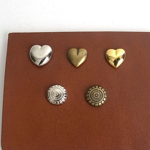 High quality 7mm (foot size) Various shapes rivet and Metal Studs 10ea ,Brass, Anti rust, making asscessories MLT- P0000BAC
