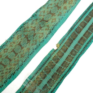 Natural pattern Mint Gold Shine  - Water Snake Skin (Genuine leather) for Bookbinding, Journaling, Purses, Cuffs, Heels-MLT- P0000CRW