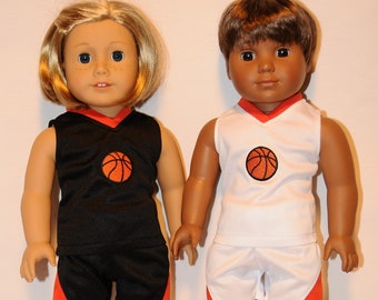Orange Basketball Uniform for 18" Dolls