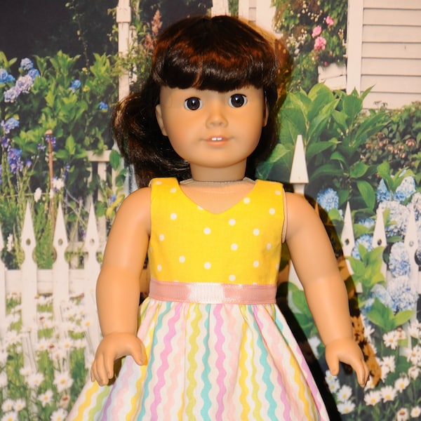 Yellow Polka Dot Maxi Dress for 18" Dolls