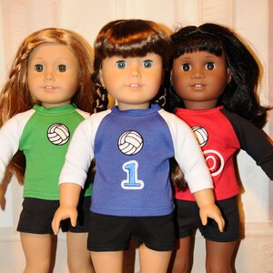 Uniforme de voleibol para muñecas de 18 pulgadas. imagen 1
