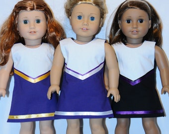 Purple Cheerleader Outfit with Pompoms