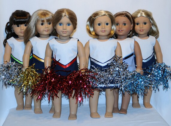 Tenue de pom-pom girl bleu marine avec pompons pour poupées de 18 pouces -   France