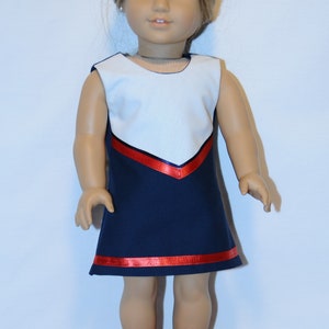 Ensemble bleu marine de pom-pom girl avec pompons pour poupée de 18 pouces Rouge