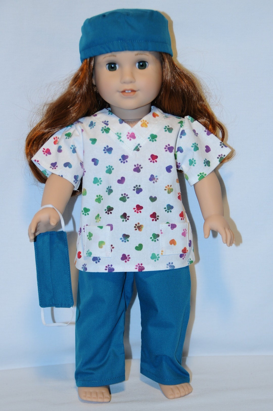 Paw Print Scrubs for 18 Dolls - Etsy