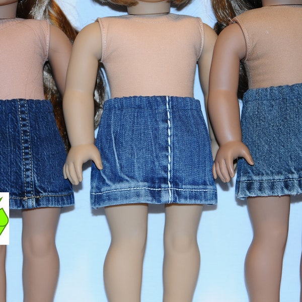 OOAK Refashioned Denim Mini Skirt For 18" Dolls