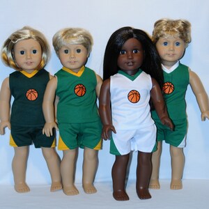 Green Basketball Uniform for 18&quot; Dolls
