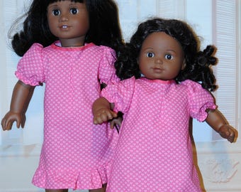 Pink Heart Nightgown For 18" Dolls