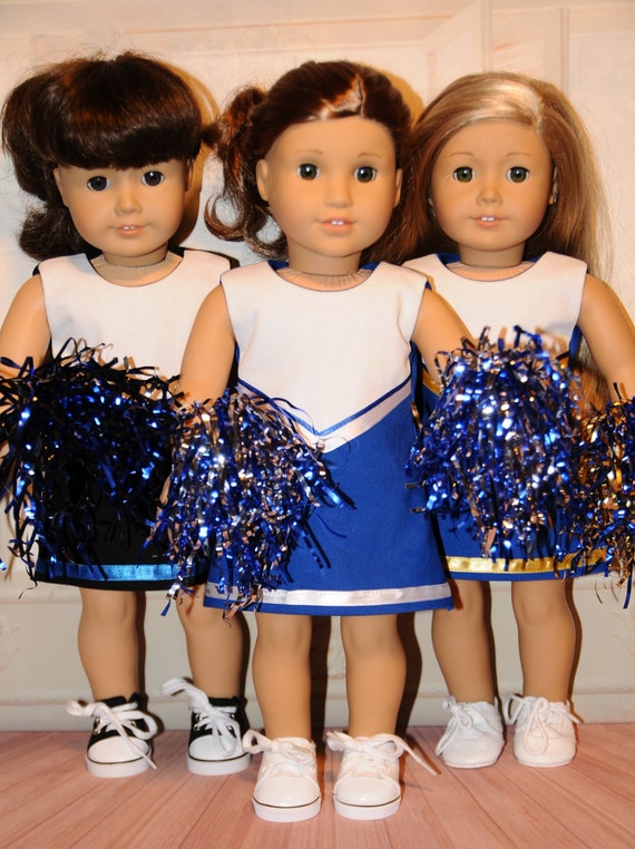 Blue Cheerleader Outfit With Pompoms Etsy
