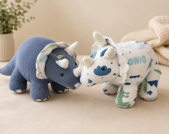 Triceratops Memory Dino Keepsake – Made from Your Loved One's Clothing or Baby Blanket