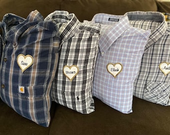 Memorial Pillow with Embroidery, Memory Shirt Pillow Keepsake, Photo & Handwriting