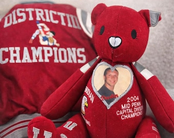 Memory Bear, Memorial Bear from Loved One’s Clothes, Personalized Remembrance Teddy,